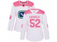 Women Adidas Vancouver Canucks #52 Cole Cassels White/Pink Fashion NHL Jersey