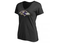 Women Baltimore Ravens Pro Line Primary Team Logo Slim Fit T-Shirt Black