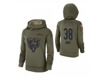 Women Chicago Bears #38 Adrian Amos 2018 Salute to Service Olive Team Logo Pullover Hoodie