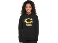 Women Green Bay Packers Pro Line Black Gold Collection Pullover Hoodie