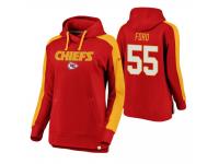 Women Kansas City Chiefs #55 Dee Ford Red-Gold Iconic Color Block Pullover Hoodie