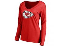 Women Kansas City Chiefs Pro Line Primary Team Logo Slim Fit Long Sleeve T-Shirt Red