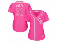 Women Majestic Colorado Rockies #30 Jason Motte Pink Fashion Cool Base MLB Jersey