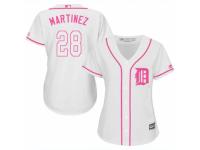 Women Majestic Detroit Tigers #28 J. D. Martinez White Fashion Cool Base MLB Jersey