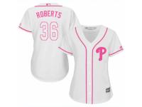 Women Majestic Philadelphia Phillies #36 Robin Roberts White Fashion Cool Base MLB Jersey