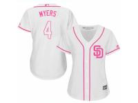 Women Majestic San Diego Padres #4 Wil Myers White Fashion Cool Base MLB Jersey