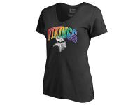 Women Minnesota Vikings NFL Pro Line by Fanatics Branded Black Plus Sizes Pride T-Shirt