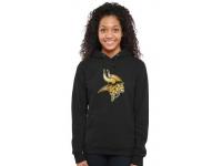 Women Minnesota Vikings Pro Line Black Gold Collection Pullover Hoodie