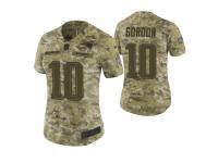 Women New England Patriots #10 Josh Gordon Camo 2018 Salute To Service Jersey