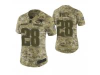 Women New England Patriots #28 James White Camo 2018 Salute To Service Jersey
