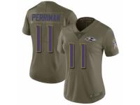Women Nike Baltimore Ravens #11 Breshad Perriman Limited Olive 2017 Salute to Service NFL Jersey