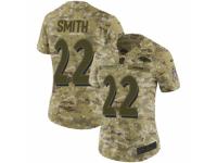 Women Nike Baltimore Ravens #22 Jimmy Smith Limited Camo 2018 Salute to Service NFL Jersey