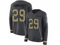 Women Nike Baltimore Ravens #29 Marlon Humphrey Limited Black Salute to Service Therma Long Sleeve NFL Jersey