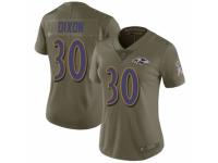 Women Nike Baltimore Ravens #30 Kenneth Dixon Limited Olive 2017 Salute to Service NFL Jersey