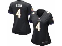 Women Nike Baltimore Ravens #4 Sam Koch Black Alternate NFL Jersey