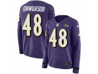 Women Nike Baltimore Ravens #48 Patrick Onwuasor Limited Purple Therma Long Sleeve NFL Jersey