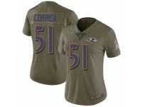 Women Nike Baltimore Ravens #51 Kamalei Correa Limited Olive 2017 Salute to Service NFL Jersey