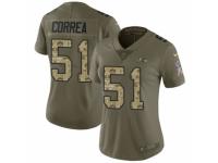 Women Nike Baltimore Ravens #51 Kamalei Correa Limited Olive/Camo Salute to Service NFL Jersey
