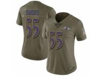 Women Nike Baltimore Ravens #55 Terrell Suggs Limited Olive 2017 Salute to Service NFL Jersey