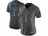 Women Nike Carolina Panthers #1 Cam Newton Gray Static Vapor Untouchable Game NFL Jersey