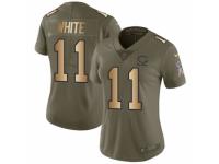 Women Nike Chicago Bears #11 Kevin White Limited Olive/Gold Salute to Service NFL Jersey
