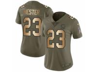 Women Nike Chicago Bears #23 Devin Hester Limited Olive/Gold Salute to Service NFL Jersey