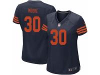 Women Nike Chicago Bears #30 D.J. Moore Navy Blue 1940s Throwback Alternate NFL Jersey