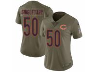 Women Nike Chicago Bears #50 Mike Singletary Limited Olive 2017 Salute to Service NFL Jersey