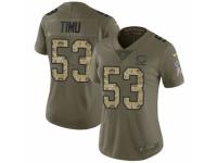 Women Nike Chicago Bears #53 John Timu Limited Olive/Camo Salute to Service NFL Jersey