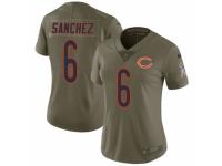 Women Nike Chicago Bears #6 Mark Sanchez Limited Olive 2017 Salute to Service NFL Jersey