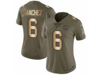 Women Nike Chicago Bears #6 Mark Sanchez Limited Olive/Gold Salute to Service NFL Jersey