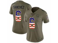 Women Nike Chicago Bears #6 Mark Sanchez Limited Olive/USA Flag Salute to Service NFL Jersey