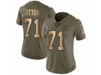 Women Nike Chicago Bears #71 Josh Sitton Limited Olive/Gold Salute to Service NFL Jersey