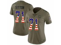 Women Nike Chicago Bears #71 Josh Sitton Limited Olive/USA Flag Salute to Service NFL Jersey