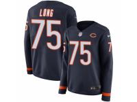 Women Nike Chicago Bears #75 Kyle Long Limited Navy Blue Therma Long Sleeve NFL Jersey