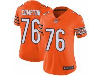 Women Nike Chicago Bears #76 Tom Compton Limited Orange Rush Vapor Untouchable NFL Jersey