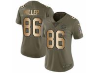 Women Nike Chicago Bears #86 Zach Miller Limited Olive/Gold Salute to Service NFL Jersey
