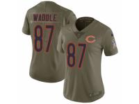 Women Nike Chicago Bears #87 Tom Waddle Limited Olive 2017 Salute to Service NFL Jersey