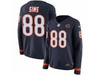 Women Nike Chicago Bears #88 Dion Sims Limited Navy Blue Therma Long Sleeve NFL Jersey