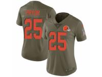 Women Nike Cleveland Browns #25 Calvin Pryor Limited Olive 2017 Salute to Service NFL Jersey