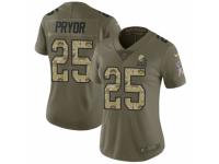 Women Nike Cleveland Browns #25 Calvin Pryor Limited Olive/Camo 2017 Salute to Service NFL Jersey