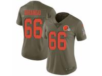 Women Nike Cleveland Browns #66 Spencer Drango Limited Olive 2017 Salute to Service NFL Jersey