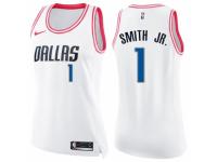 Women Nike Dallas Mavericks #1 Dennis Smith Jr. Swingman White-Pink Fashion NBA Jersey