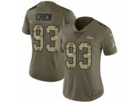 Women Nike Denver Broncos #93 Jared Crick Limited Olive/Camo 2017 Salute to Service NFL Jersey