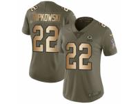 Women Nike Green Bay Packers #22 Aaron Ripkowski Limited Olive/Camo 2017 Salute to Service NFL Jersey