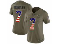 Women Nike Green Bay Packers #7 Brett Hundley Limited Olive/USA Flag 2017 Salute to Service NFL Jersey