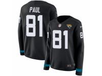Women Nike Jacksonville Jaguars #81 Niles Paul Limited Black Therma Long Sleeve NFL Jersey