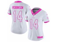 Women Nike Kansas City Chiefs #14 Demarcus Robinson Limited White-Pink Rush Fashion NFL Jersey