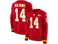 Women Nike Kansas City Chiefs #14 Sammy Watkins Limited Red Therma Long Sleeve NFL Jersey