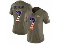 Women Nike Kansas City Chiefs #7 Harrison Butker Limited Olive/USA Flag 2017 Salute to Service NFL Jersey
